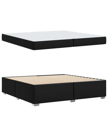 Struttura del letto Altro Nero 200 x 200 cm Pelle sintetica