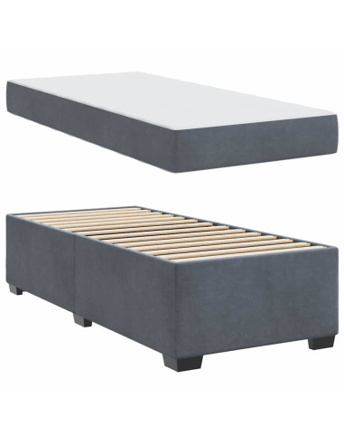Struttura del letto Grigio scuro 80 x 200 cm Tessuto