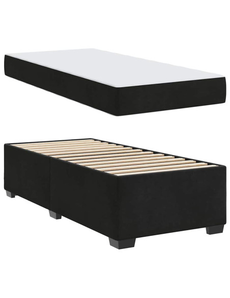 Struttura del letto con materasso Nero 80 x 200 cm Tessuto