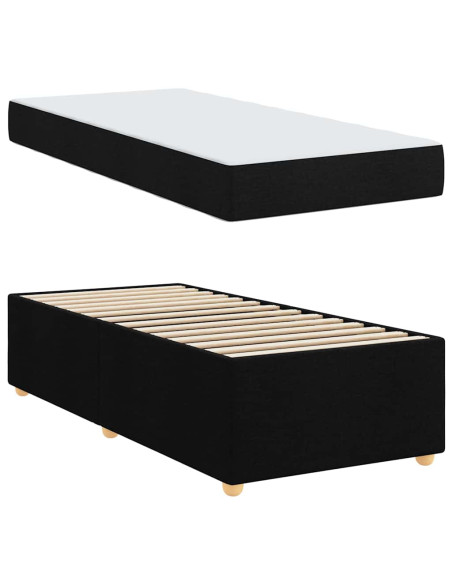 Struttura del letto con materasso Nero 80 x 200 cm Tessuto