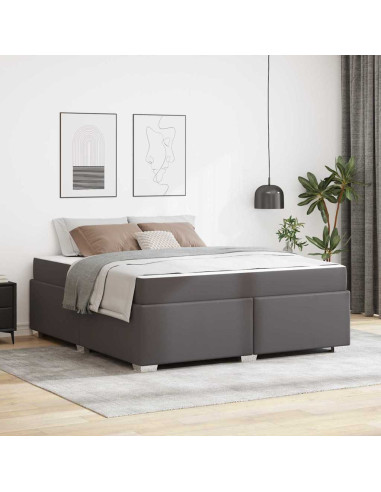 Struttura del letto con materasso Grigio 180 x 200 cm Tessuto