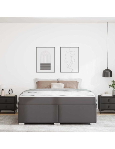 Struttura del letto con materasso Grigio 180 x 200 cm Tessuto