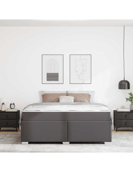 Struttura del letto Altro Grigio 180 x 200 cm Pelle sintetica