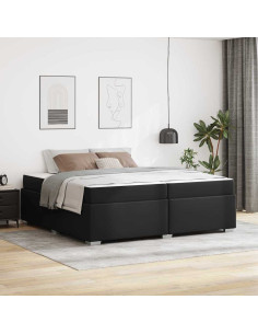 Struttura del letto con materasso Nero 200 x 200 cm Tessuto 2