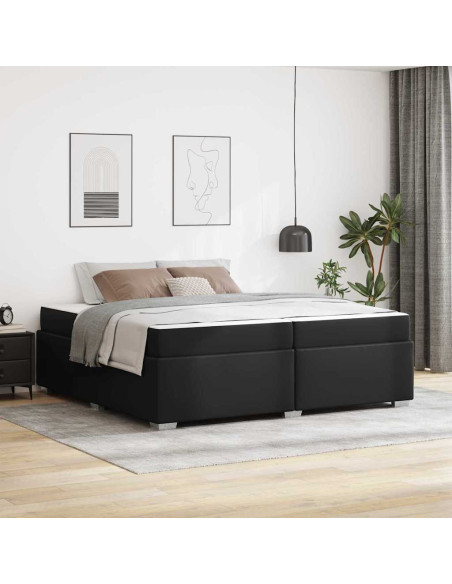 Struttura del letto con materasso Nero 200 x 200 cm Tessuto