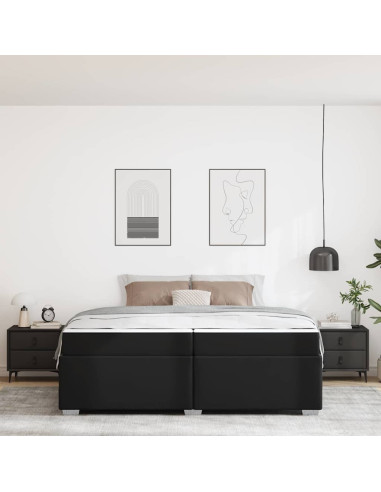 Struttura del letto con materasso Nero 200 x 200 cm Tessuto