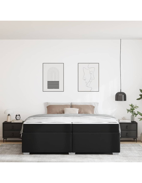 Struttura del letto Altro Nero 200 x 200 cm Pelle sintetica