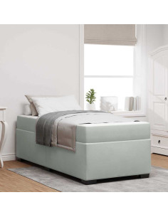 Struttura del letto Grigio chiaro 80 x 200 cm Tessuto 2