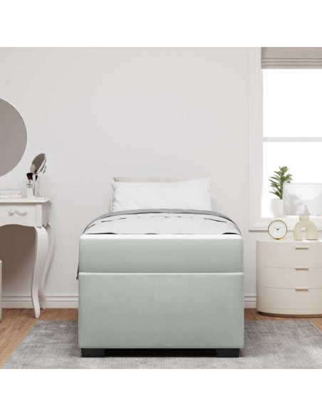 Struttura del letto Grigio chiaro 80 x 200 cm Tessuto