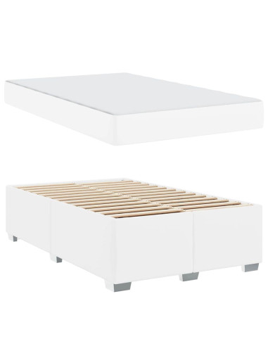 Struttura del letto con materasso Bianco 120 x 200 cm Tessuto