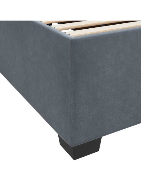 Struttura letto con materasso Grigio scuro 80 x 200 cm Velluto