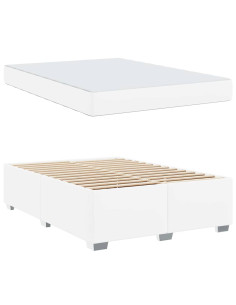 Struttura del letto con materasso Bianco 140 x 200 cm Tessuto