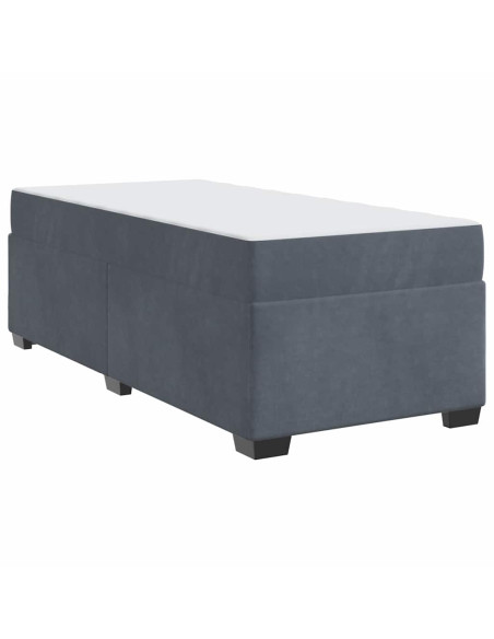 Struttura letto con materasso Grigio scuro 80 x 200 cm Velluto