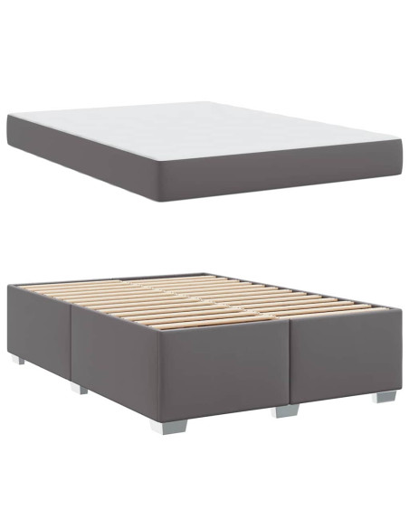 Struttura del letto Altro Grigio 160 x 200 cm Pelle sintetica