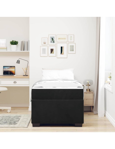 Struttura del letto con materasso Nero 80 x 200 cm Tessuto