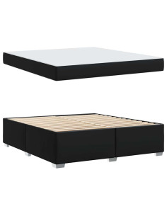 Struttura del letto con materasso Nero 180 x 200 cm Tessuto