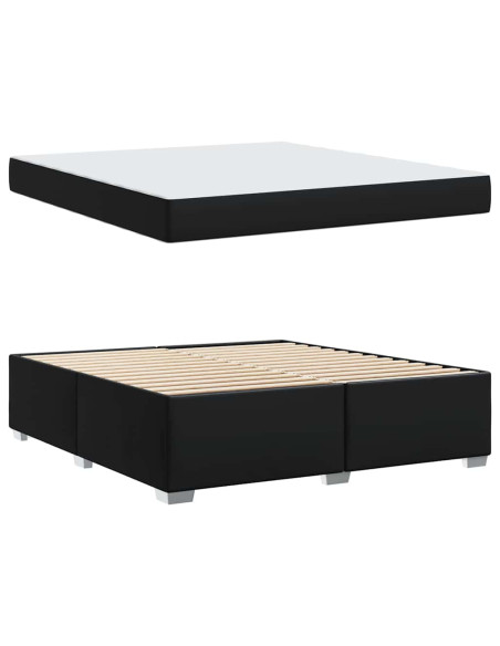 Struttura del letto Altro Nero 180 x 200 cm Pelle sintetica