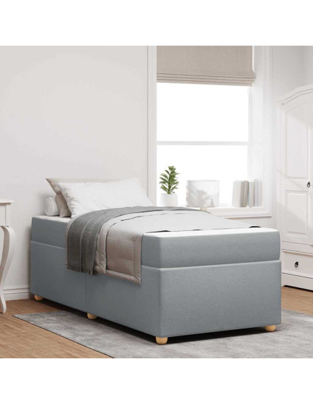 Struttura letto con materasso Grigio chiaro 80 x 200 cm Tessuto