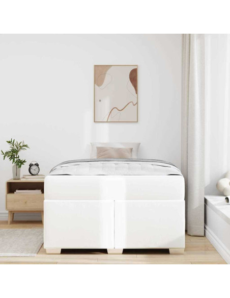 Struttura del letto con materasso Bianco 120 x 200 cm Tessuto