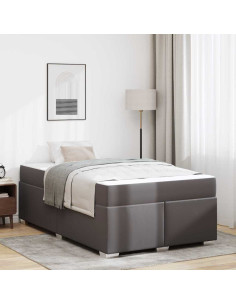 Struttura del letto con materasso Grigio 120 x 200 cm Tessuto 2