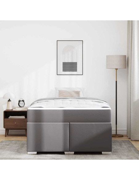 Struttura del letto con materasso Grigio 120 x 200 cm Tessuto