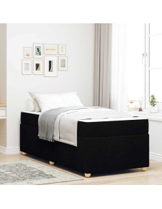 Struttura del letto con materasso Nero 80 x 200 cm Tessuto 2