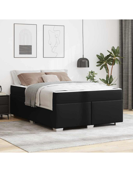 Struttura del letto con materasso Nero 140 x 200 cm Tessuto