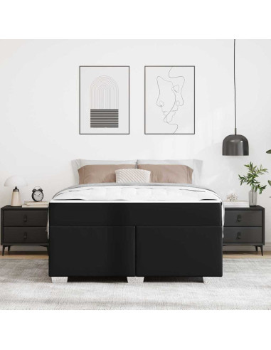 Struttura del letto con materasso Nero 140 x 200 cm Tessuto