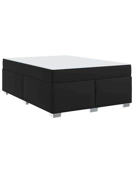 Struttura del letto Altro Nero 140 x 200 cm Pelle sintetica