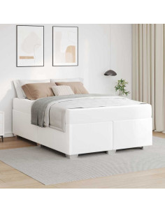 Struttura del letto con materasso Bianco 140 x 200 cm Tessuto 2