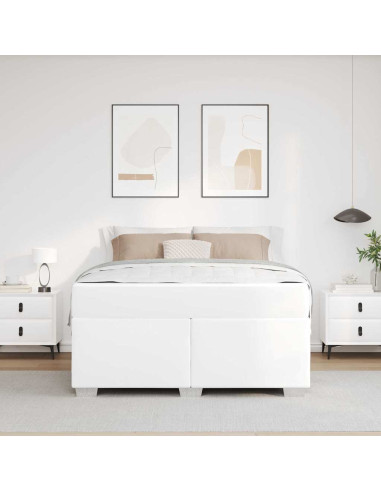 Struttura del letto con materasso Bianco 140 x 200 cm Tessuto