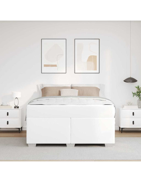 Struttura del letto con materasso Bianco 140 x 200 cm Tessuto