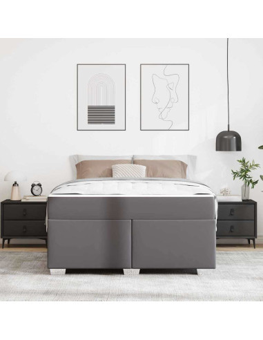 Struttura del letto con materasso Grigio 140 x 200 cm Tessuto