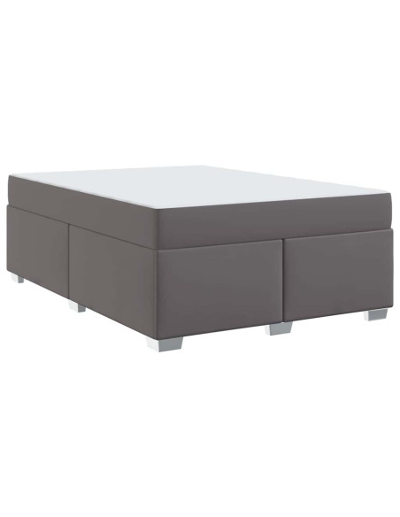 Struttura del letto Altro Grigio 140 x 200 cm Pelle sintetica