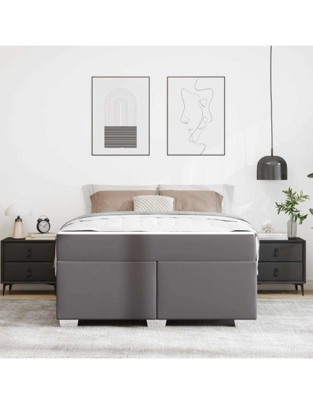 Struttura del letto Altro Grigio 160 x 200 cm Pelle sintetica