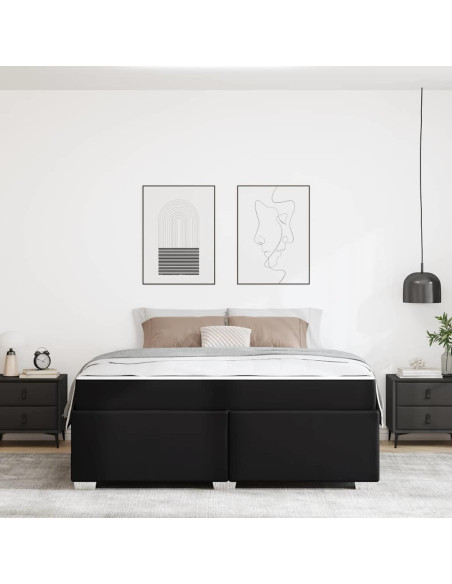 Struttura del letto con materasso Nero 180 x 200 cm Tessuto