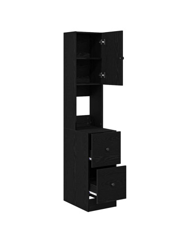 Credenza da cucina con cassetto Rovere Nero 32 x 50 x 180 cm