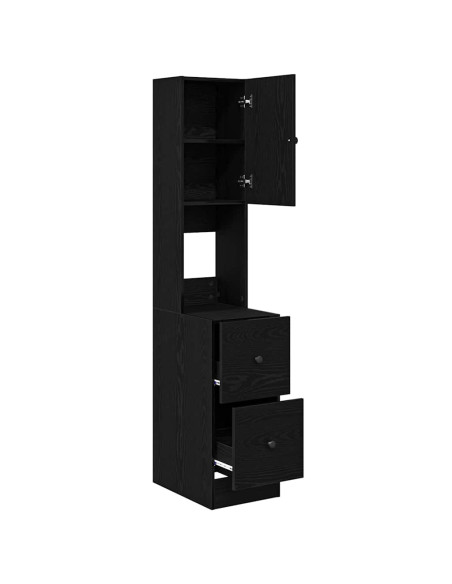 Credenza da cucina con cassetto Rovere Nero 32 x 50 x 180 cm