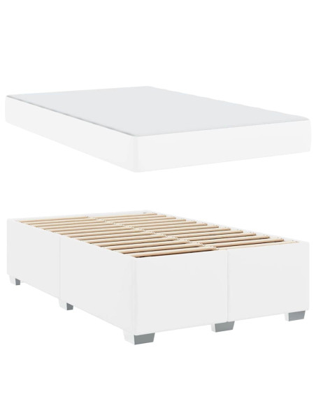 Struttura del letto con materasso Bianco 120 x 190 cm Tessuto