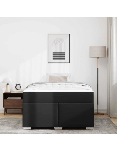 Struttura del letto con materasso Nero 120 x 190 cm Tessuto