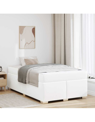 Struttura del letto con materasso Bianco 120 x 190 cm Tessuto