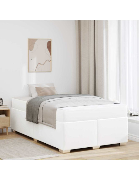 Struttura del letto con materasso Bianco 120 x 190 cm Tessuto