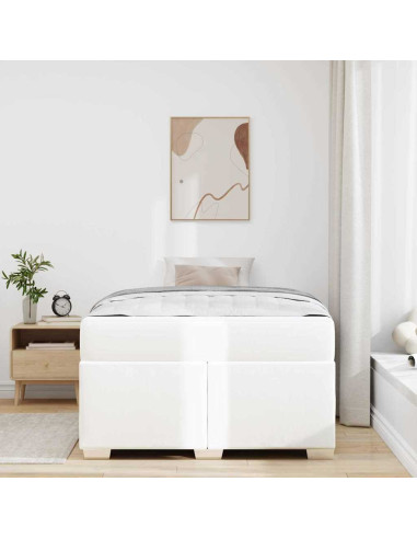 Struttura del letto con materasso Bianco 120 x 190 cm Tessuto