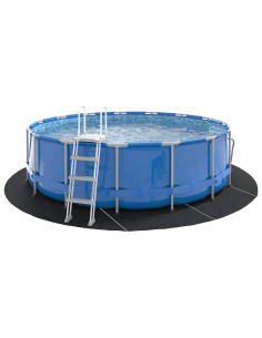 Telo per Fondo Piscina Nero Ø 428 cm Tessuto Non Tessuto
