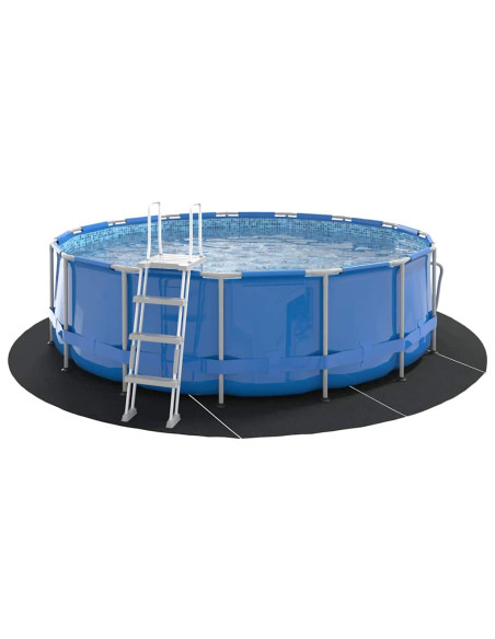Telo per Fondo Piscina Nero Ø 428 cm Tessuto Non Tessuto
