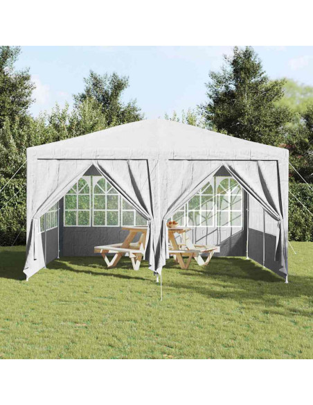 Tenda da Festa con 8 Pareti Laterali Bianche 4x4 m in PE