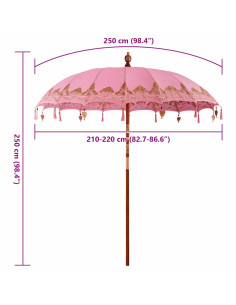 Parasol Balinese Rosa 215 x 215 x 260 cm