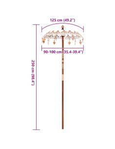 Parasol Balinese Crema 95 x 95 x 260 cm