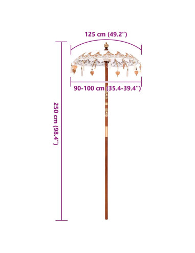 Parasol Balinese Crema 95 x 95 x 260 cm
