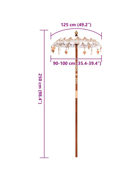 Parasol Balinese Crema 95 x 95 x 260 cm